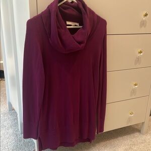 Loft purple tunic turtleneck sweater